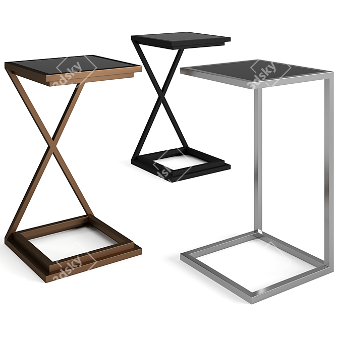 Elegant Modern Coffee Table Set 3D model image 1