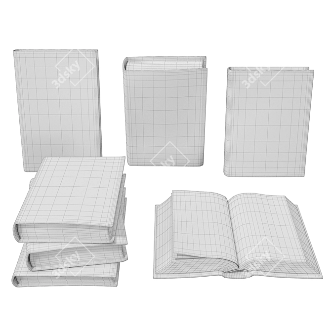 Vintage Book Models Set 3D model image 3