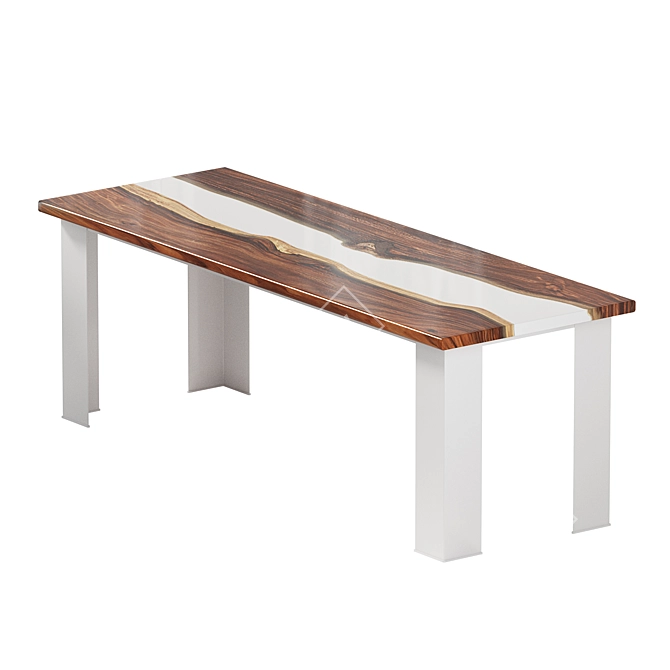 Epoxy Wood Slab Coffee Table 3D model image 2