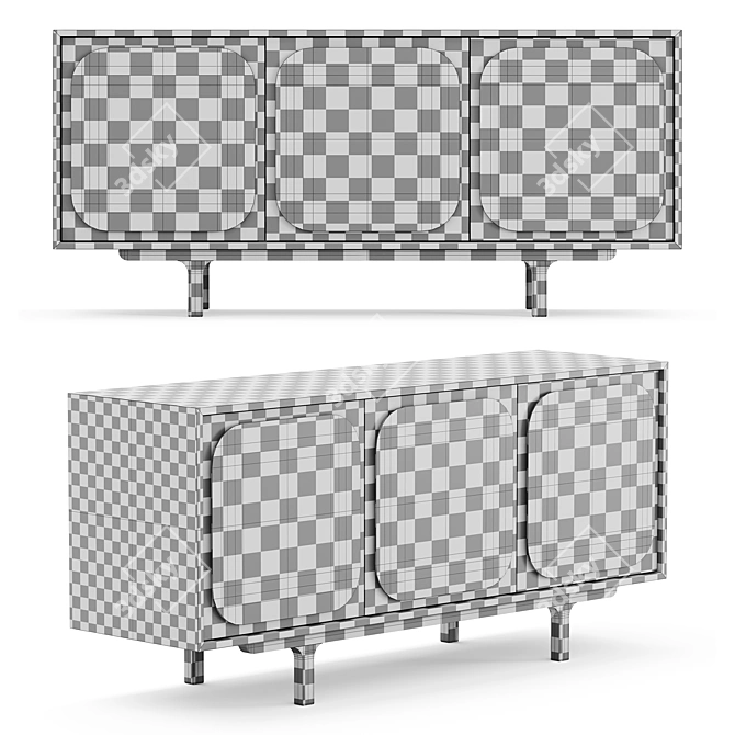 Title: Walnut Patagonia Margarette Dresser 3D model image 2
