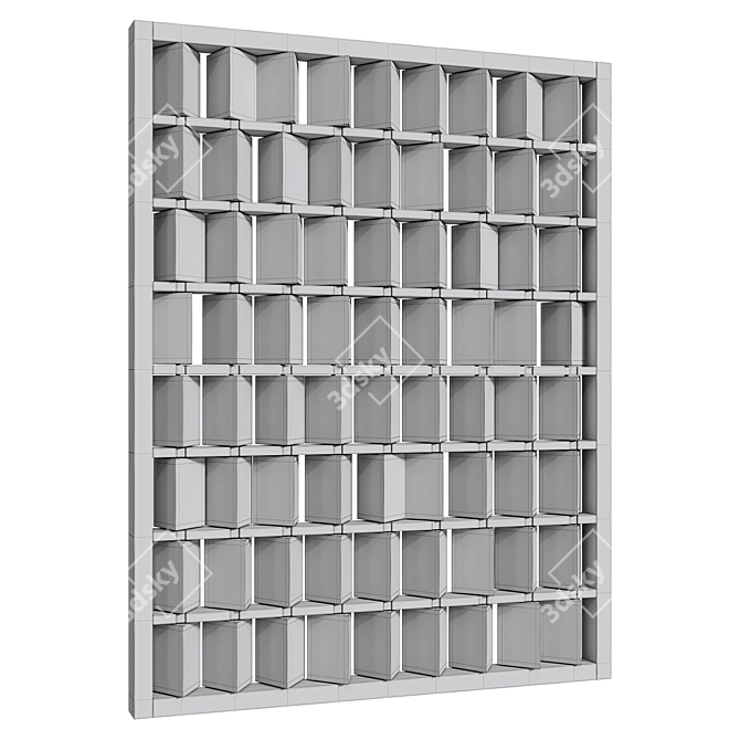 Wooden Decorative Room Divider 3D model image 3