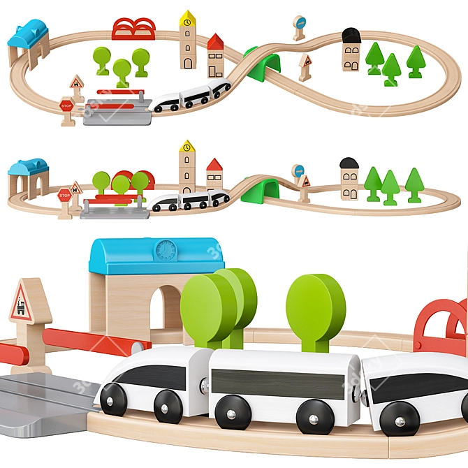 Interactive LILLABO Train Set 3D model image 1