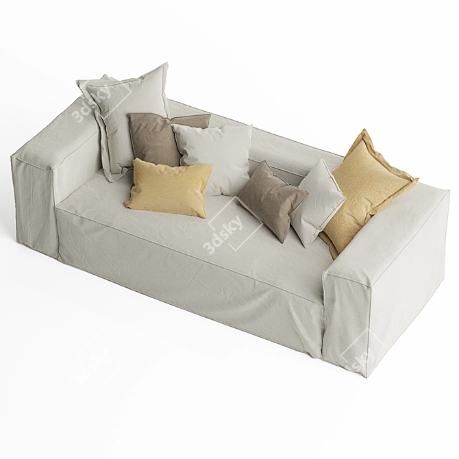 Modern Blok Kave 2-Seater Sofa 3D model image 4