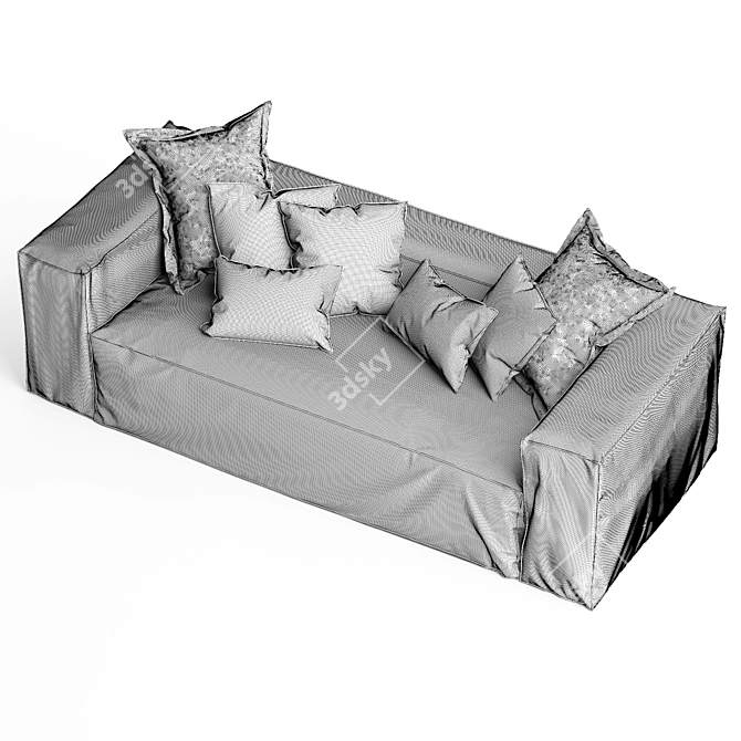 Modern Blok Kave 2-Seater Sofa 3D model image 7