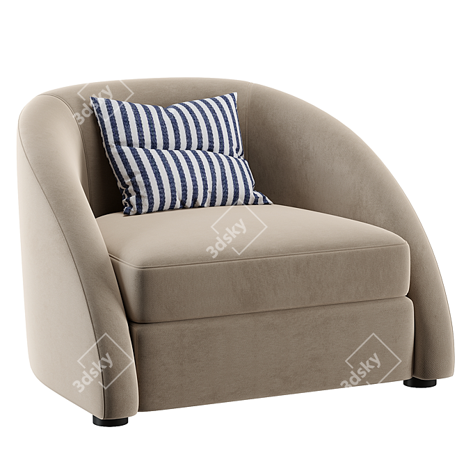 Elegant Modern Cruz Armchair Design 3D model image 1