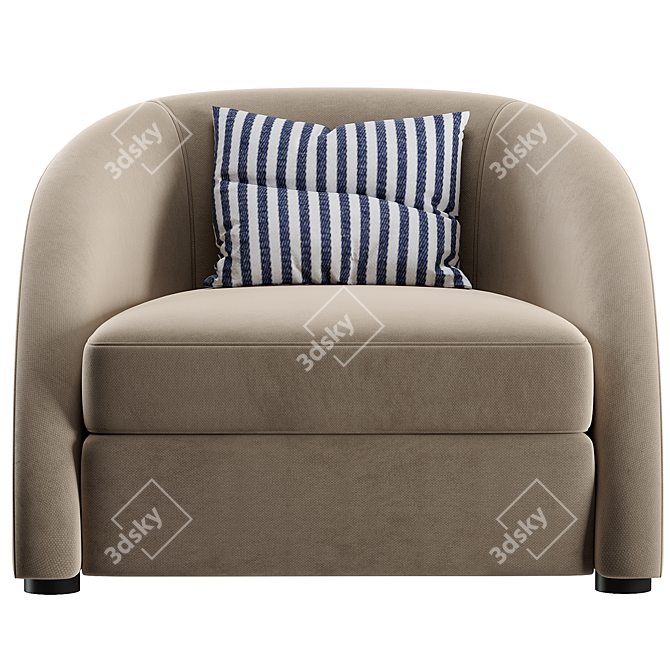 Elegant Modern Cruz Armchair Design 3D model image 2