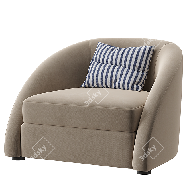 Elegant Modern Cruz Armchair Design 3D model image 3