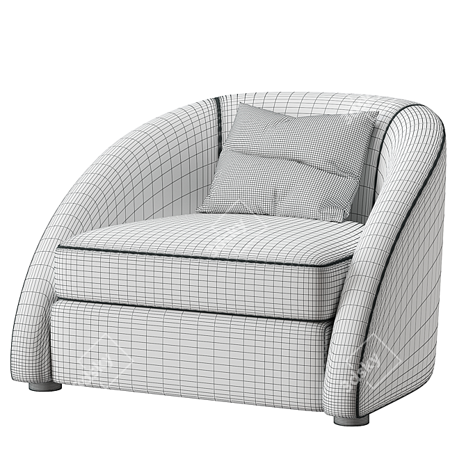 Elegant Modern Cruz Armchair Design 3D model image 6