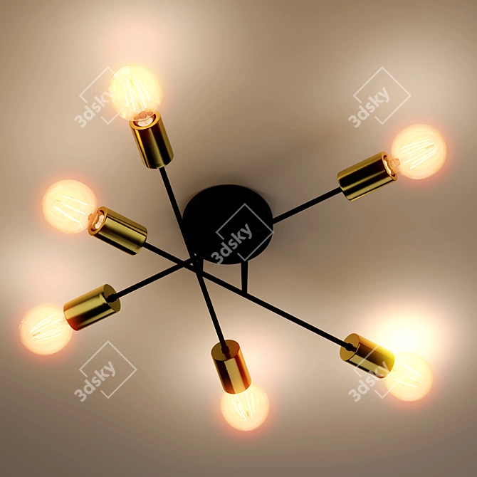 Designer Cross Ceiling Light 3D model image 3