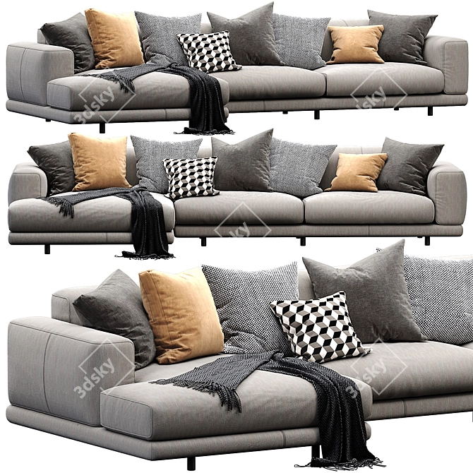  Sleek Nevyll Chaise Lounge 3D model image 2
