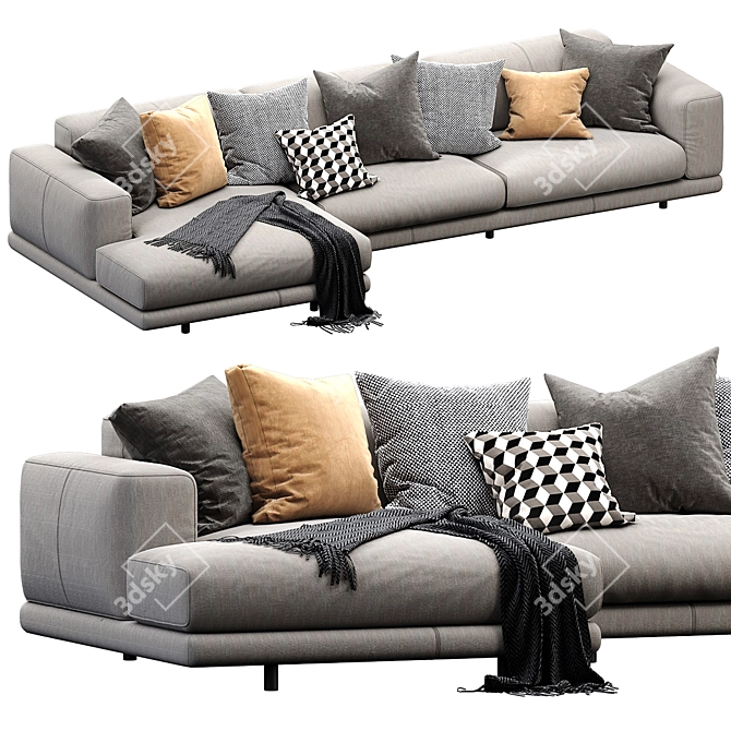  Sleek Nevyll Chaise Lounge 3D model image 4