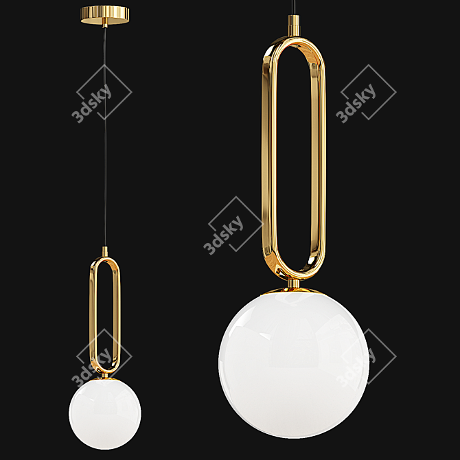 Lussole Cleburne Hanging Light Fixture 3D model image 2