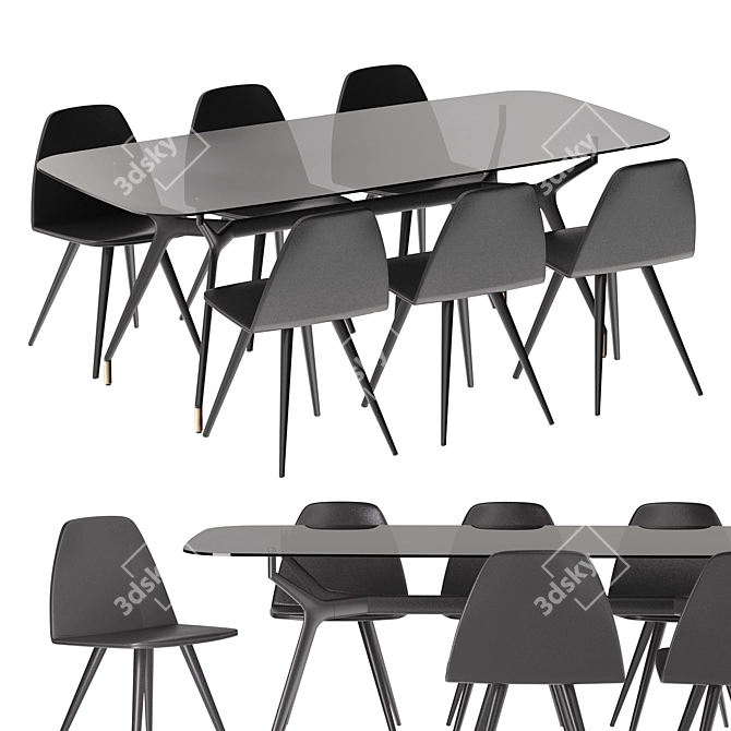  Sleek Sovet Arkos Dining Set 3D model image 1