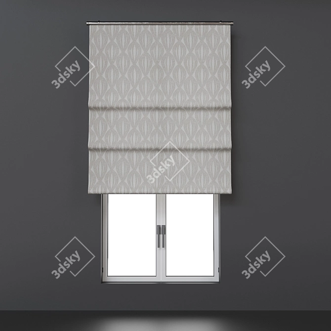 Roman Shades Set with 4 Opening Options 3D model image 4