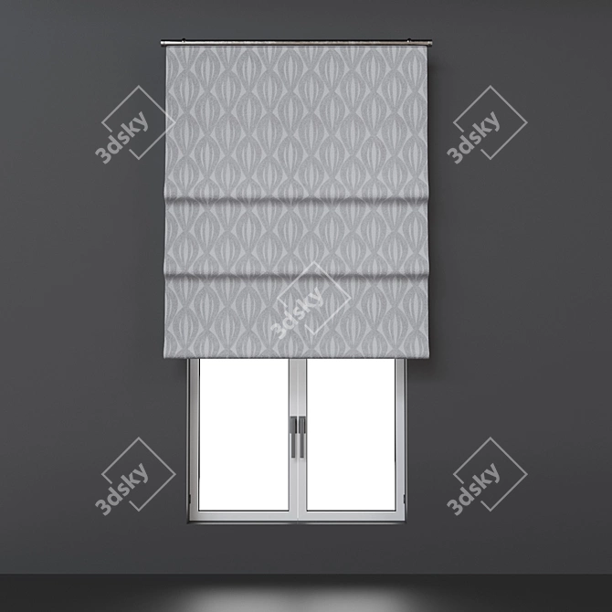 Roman Shades Set with 4 Opening Options 3D model image 5