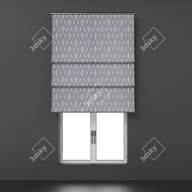 Roman Shades Set with 4 Opening Options 3D model image 6