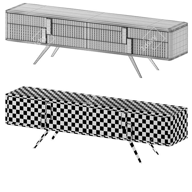 Sleek Modern Pablo TV Unit 3D model image 4