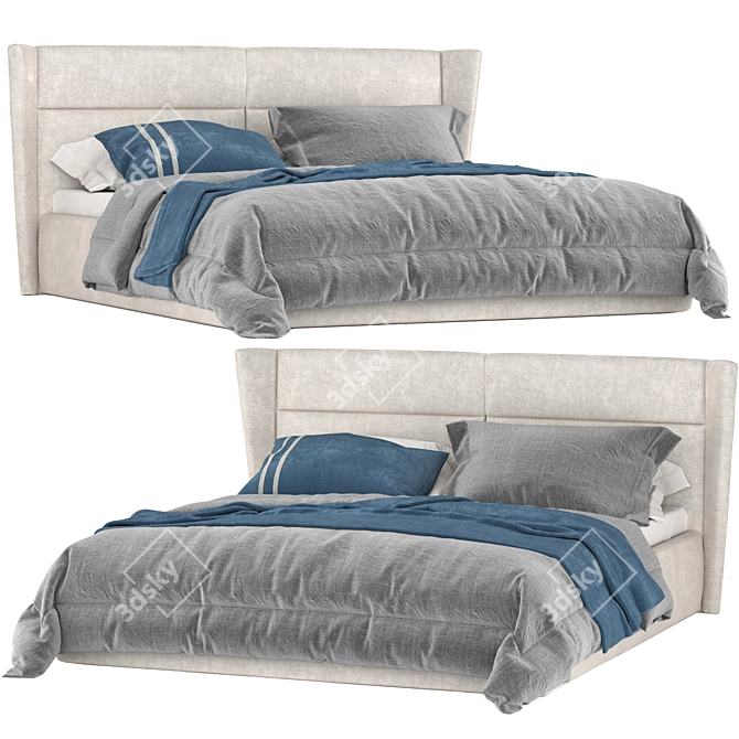 Elegant Atol Sophie Bed 3D model image 1