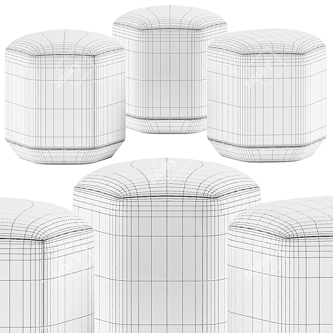 Elegant Atay Pouf by Verges 3D model image 3