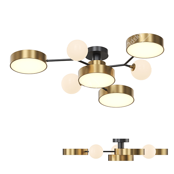 Modern Branching LED Ceiling Chandelier 3D model image 1