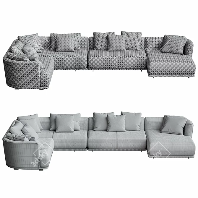 Modern Modular Molteni&C Cleo Sofa 3D model image 3