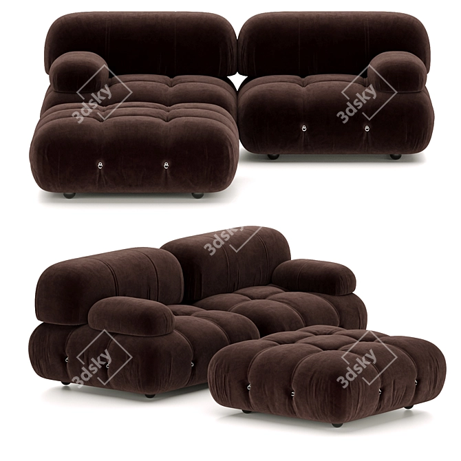 Italian Style 3-Seater Sofa Render 3D model image 1