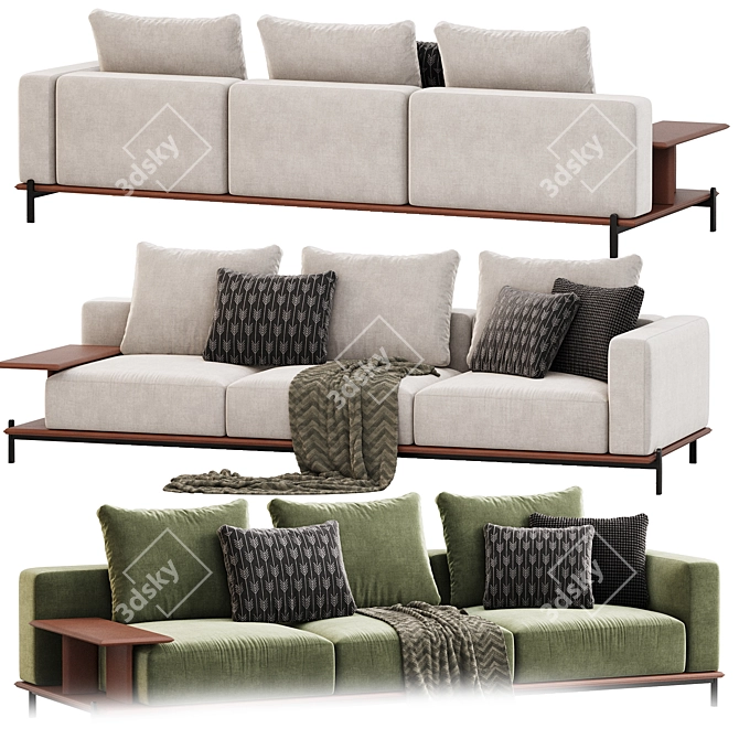 Modern Poliform Brera Sofa Set 3D model image 2