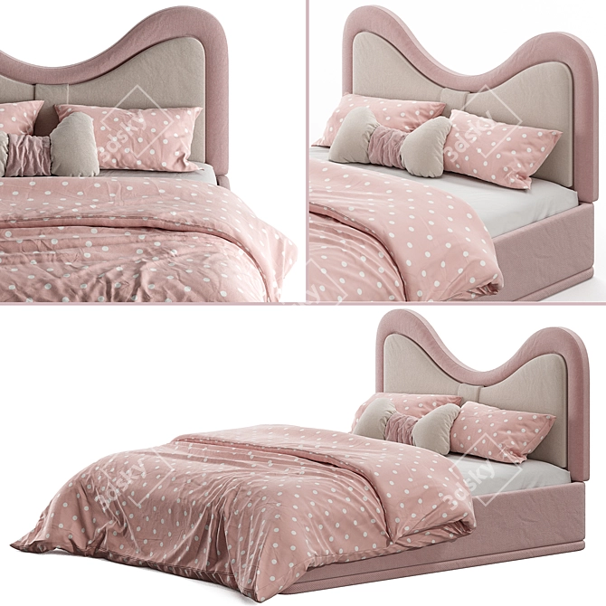 Kids Bed with Soft Headboard 3D model image 6