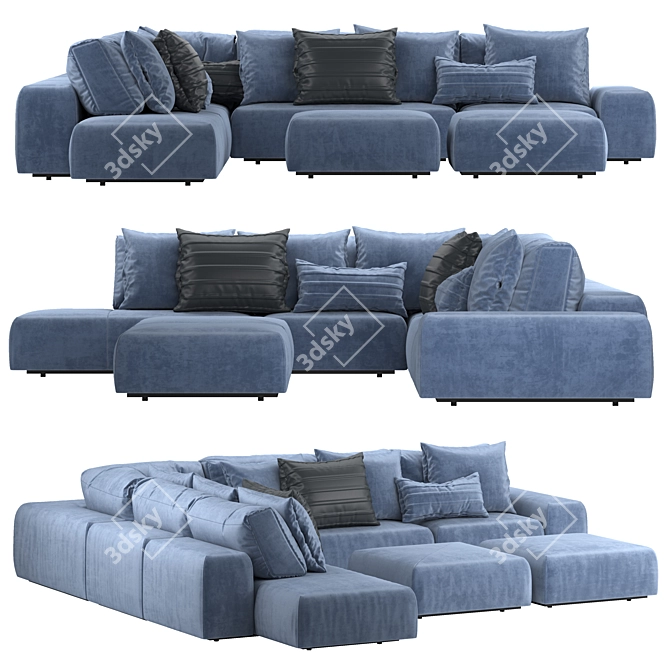 Luxury Modular Baxter Sofa 3D model image 1