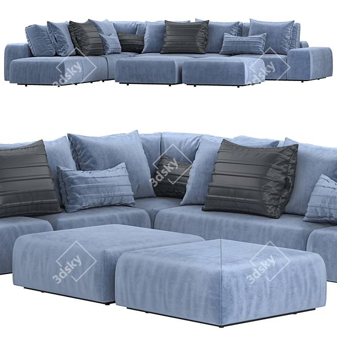 Luxury Modular Baxter Sofa 3D model image 2