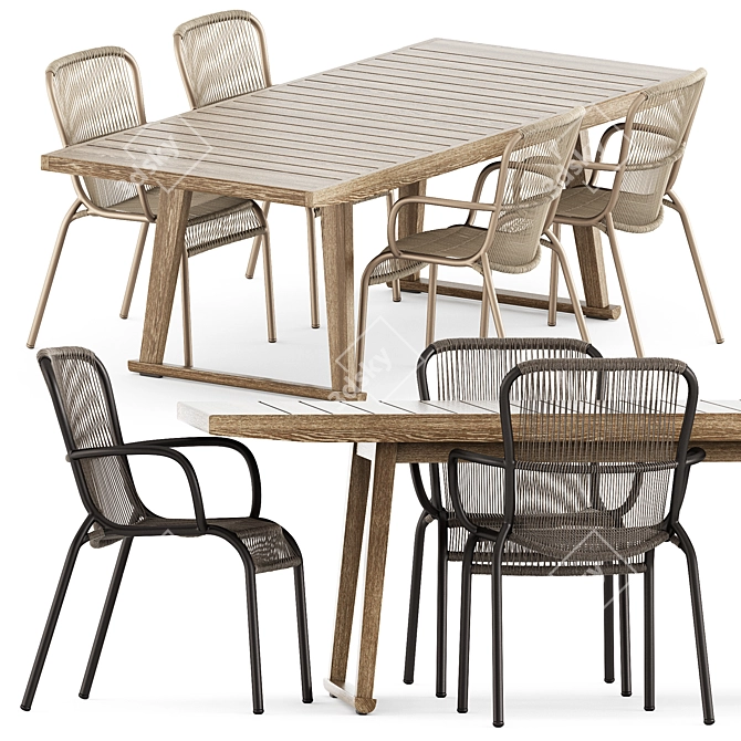 Recreate Outdoor Dining Set 3D model image 1