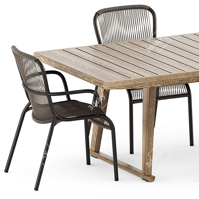 Recreate Outdoor Dining Set 3D model image 2