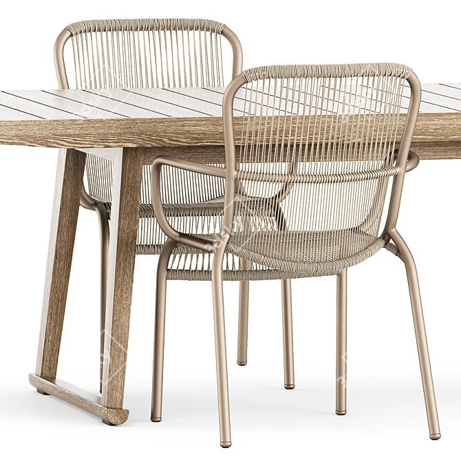 Recreate Outdoor Dining Set 3D model image 3