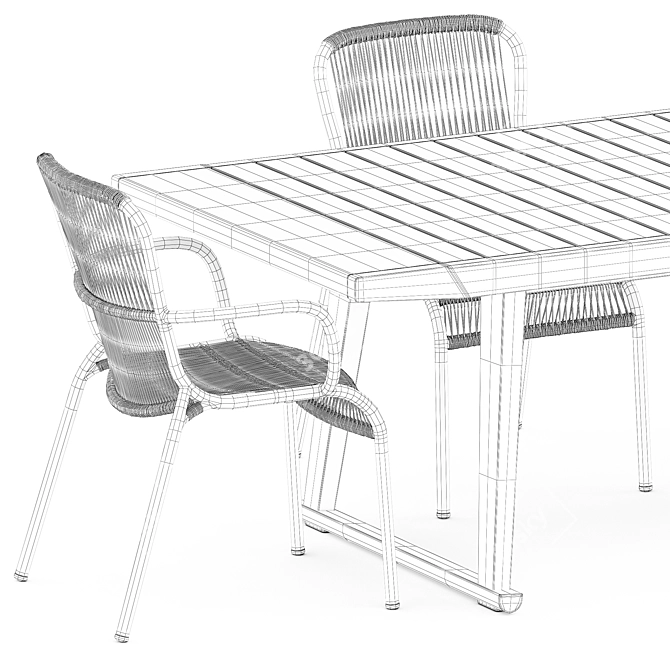 Recreate Outdoor Dining Set 3D model image 5