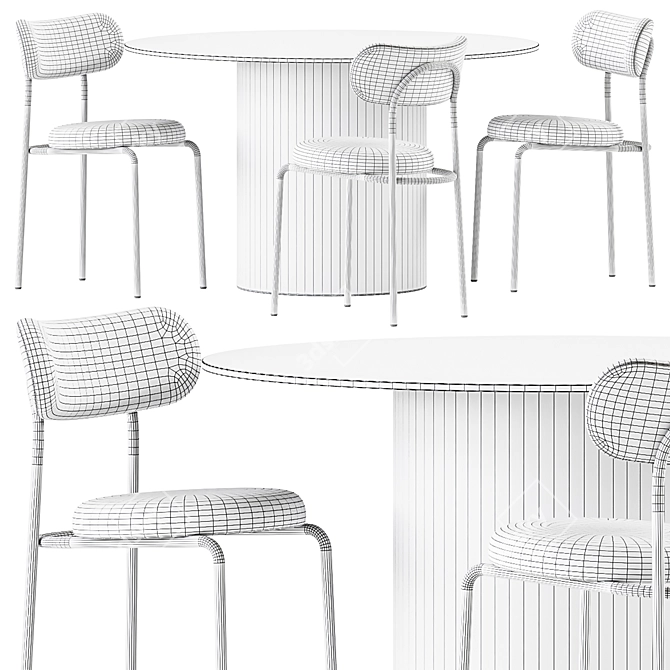 Modern Dining Set: Loop Chair & Dial Table 3D model image 5