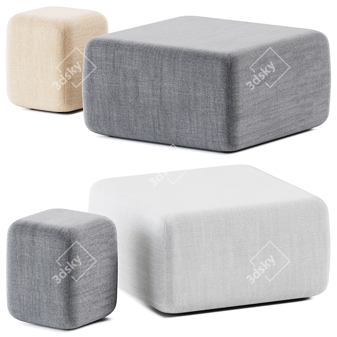 Viccarbe Season Poufs: Chic Seating 3D model image 1