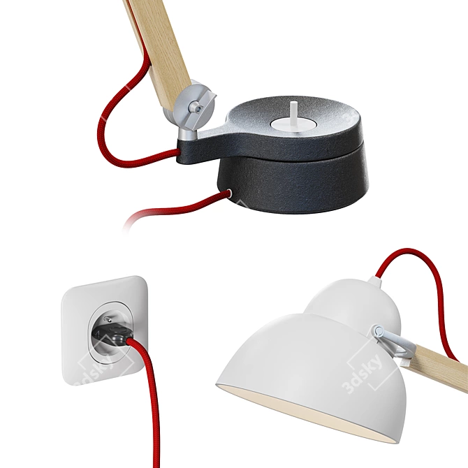 Minimalist Adjustable Table Lamp 3D model image 3