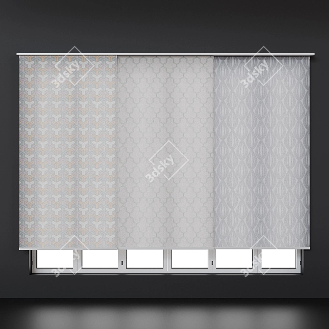 Adjustable Roman Blinds Kit 3D model image 2