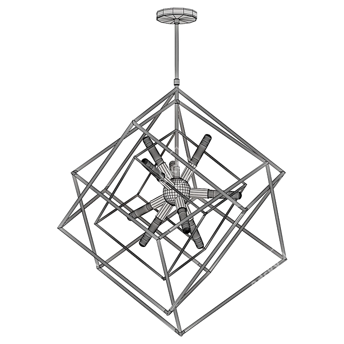 Imperium 9-Light Chandelier Black-Gold 3D model image 2