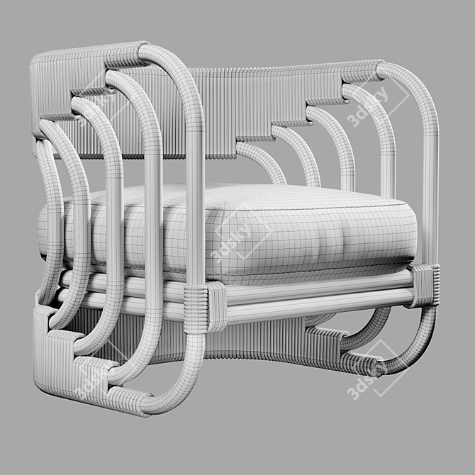 Artteriors Hamza Rattan Lounge Chair 3D model image 4