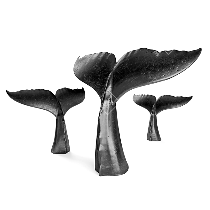 Stunning Whale Tail Sculpture 3D model image 6