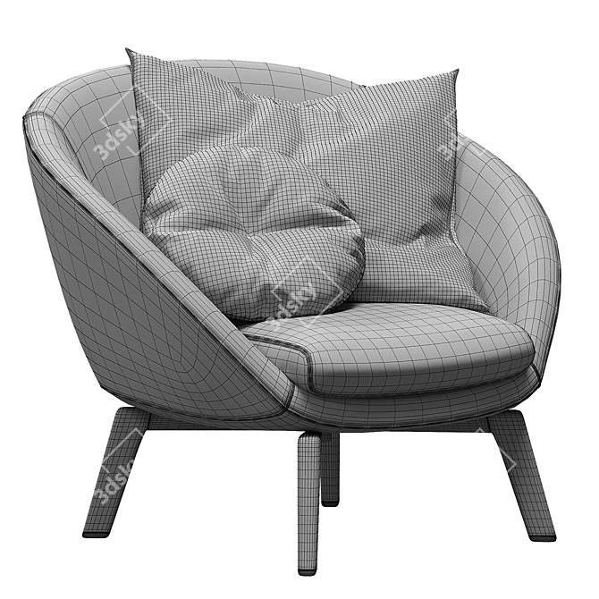 Modern Russell Lounge Minotti Chair 3D model image 3