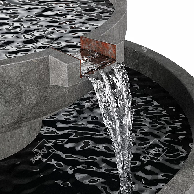 Del Rey Modern Outdoor Fountain 3D model image 2