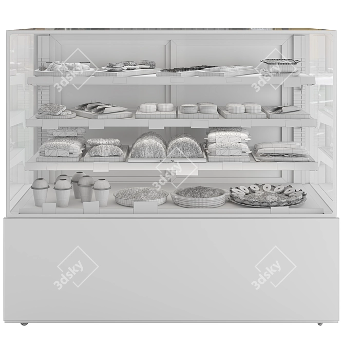 Stainless Steel Food Showcase Display 3D model image 3