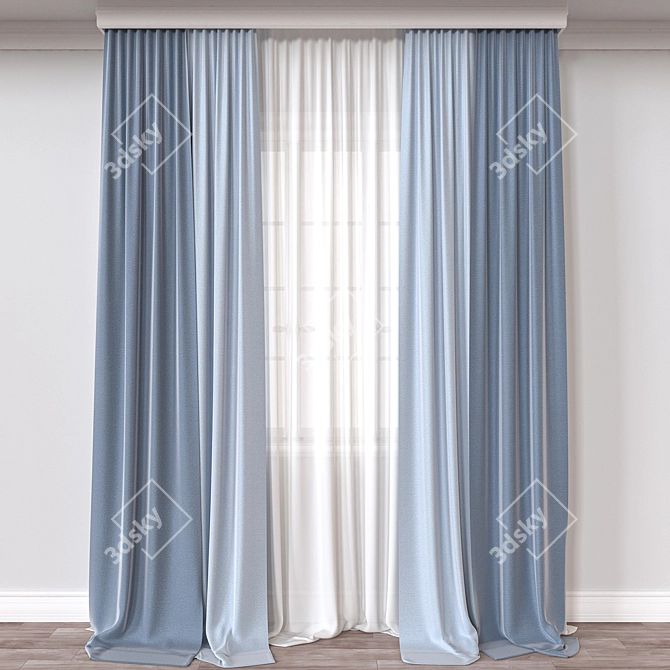 Versatile 3D Curtain Design 3D model image 1