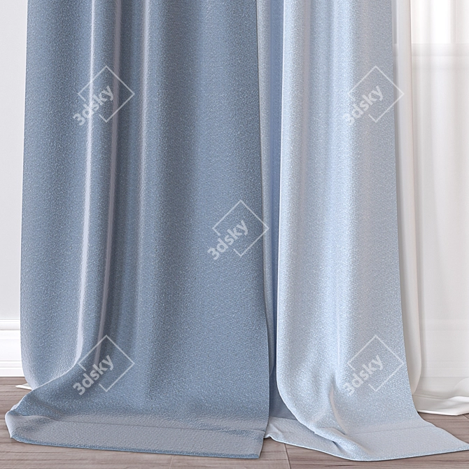 Versatile 3D Curtain Design 3D model image 2