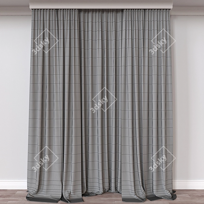 Versatile 3D Curtain Design 3D model image 4