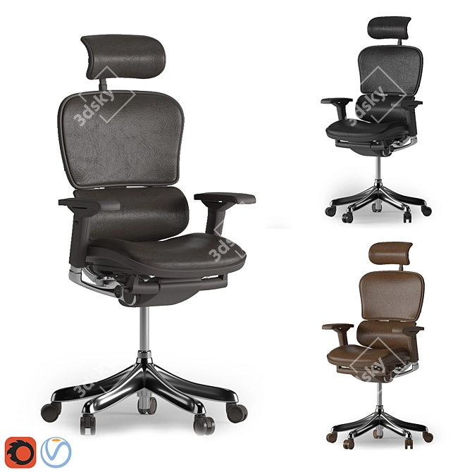 Ergohuman Office Chair | Leather Trio 3D model image 1