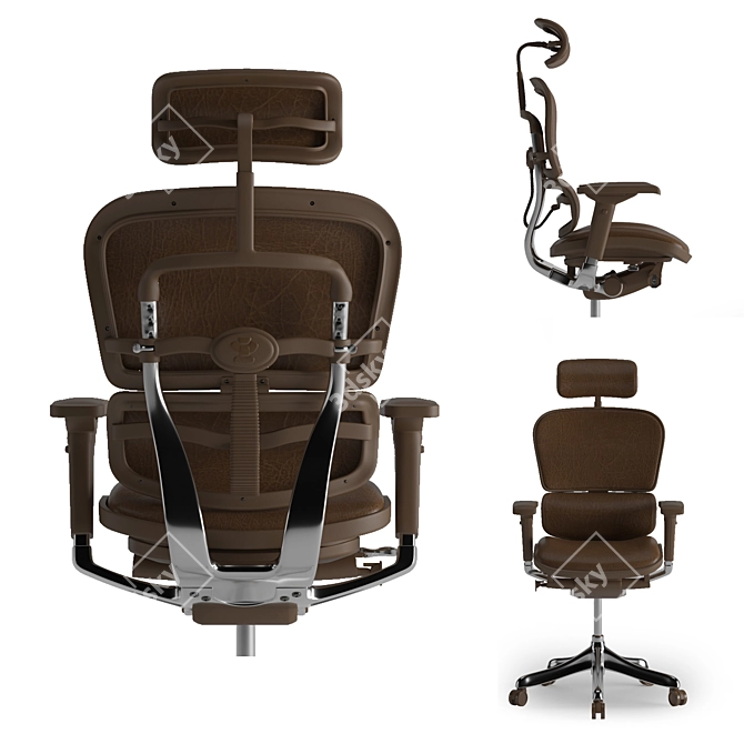 Ergohuman Office Chair | Leather Trio 3D model image 2