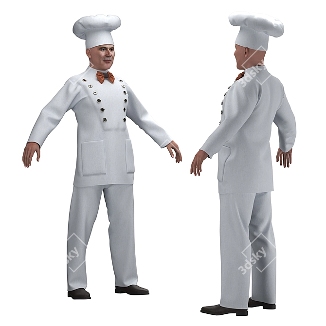 Chef Character Model - PBR_TEXTURES 3D model image 1